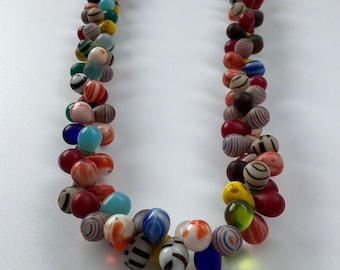 Strand of Bohemian glass beads, drop B01