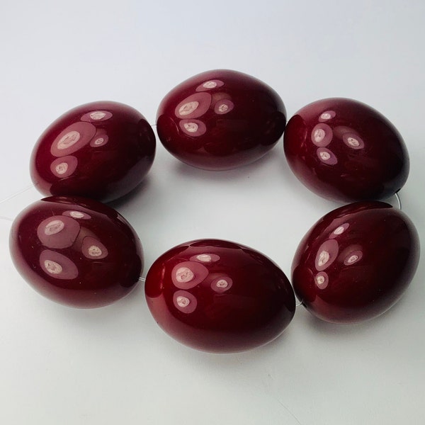 6 Perlen Resin | Harz Ethno Beads Red