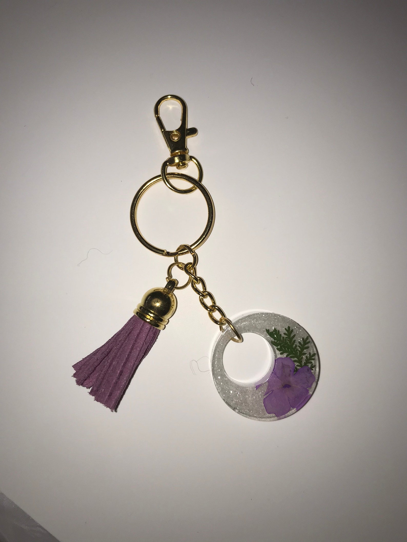 Real dried flower keychain lavender Etsy