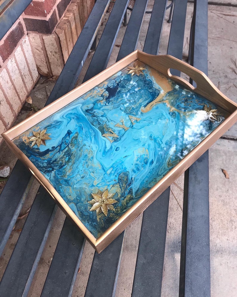 Custom Tray Large Acrylic Paint Wood Tray Etsy