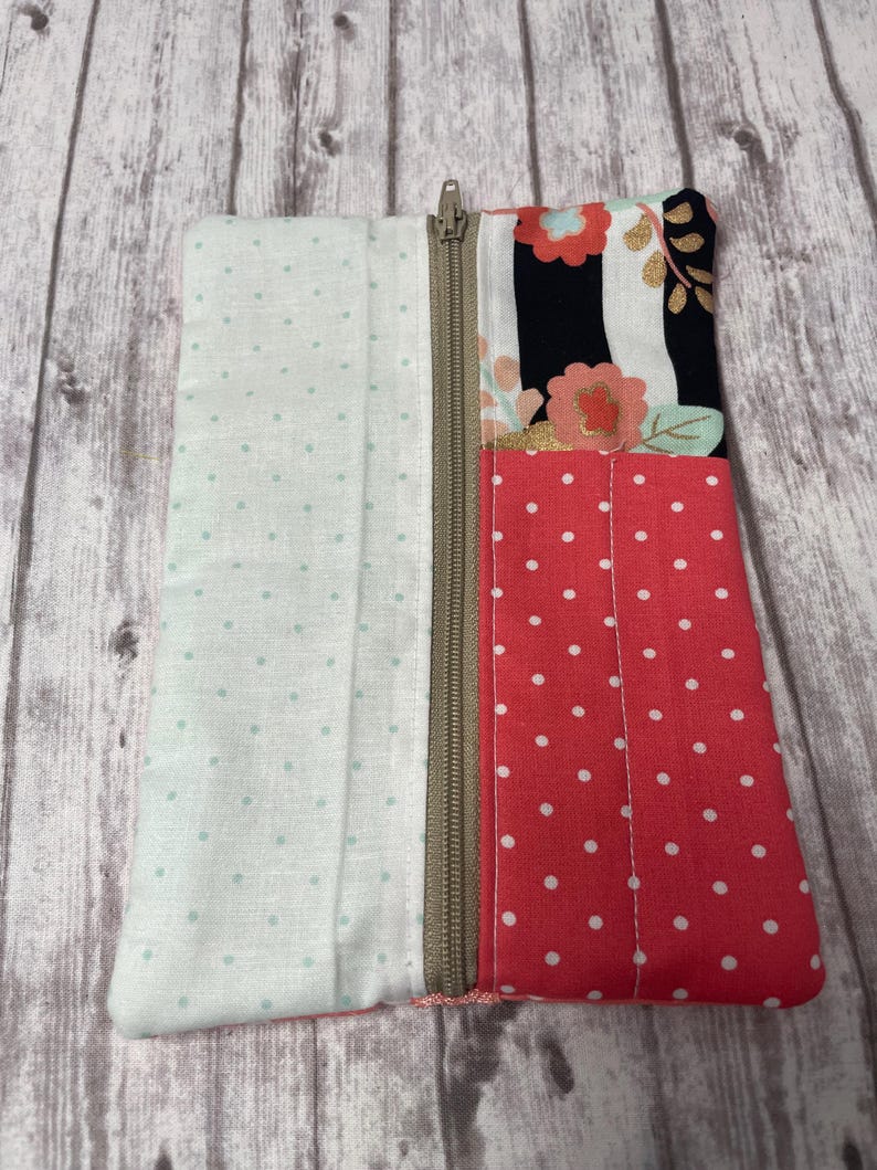 Journal Pouch, pencil pouch with elastic band for journal or notebook or planner, pencil case, zipper pencil pouch, Orange