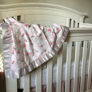 custom embroidered baby blankets, receiving blanket, satin binding, personalized baby blankets, girl baby, blankets with a poem, name, silk