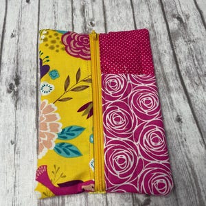 Journal Pouch, pencil pouch with elastic band for journal or notebook or planner, pencil case, zipper pencil pouch, Pink