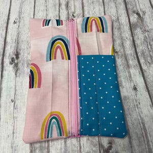 Journal Pouch, pencil pouch with elastic band for journal or notebook or planner, pencil case, zipper pencil pouch, Blue