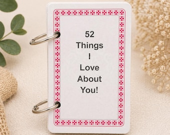 52 Things I Love About You Cards – Romantic Gift for Him/Her, Personalized Love Notes, Anniversary Gift, Boyfriend Girlfriend Gift
