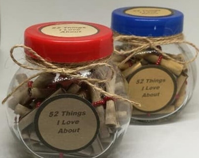 Redenen waarom ik van je hou, gepersonaliseerd cadeau, 52 redenen