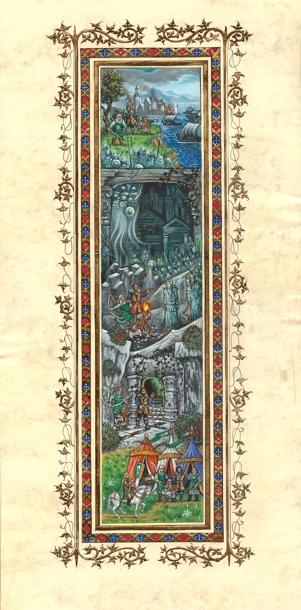 By Rohan Sign Rohan 2 Lord of the Rings Tryptych Prints X 3 Limited Edition Signed ...