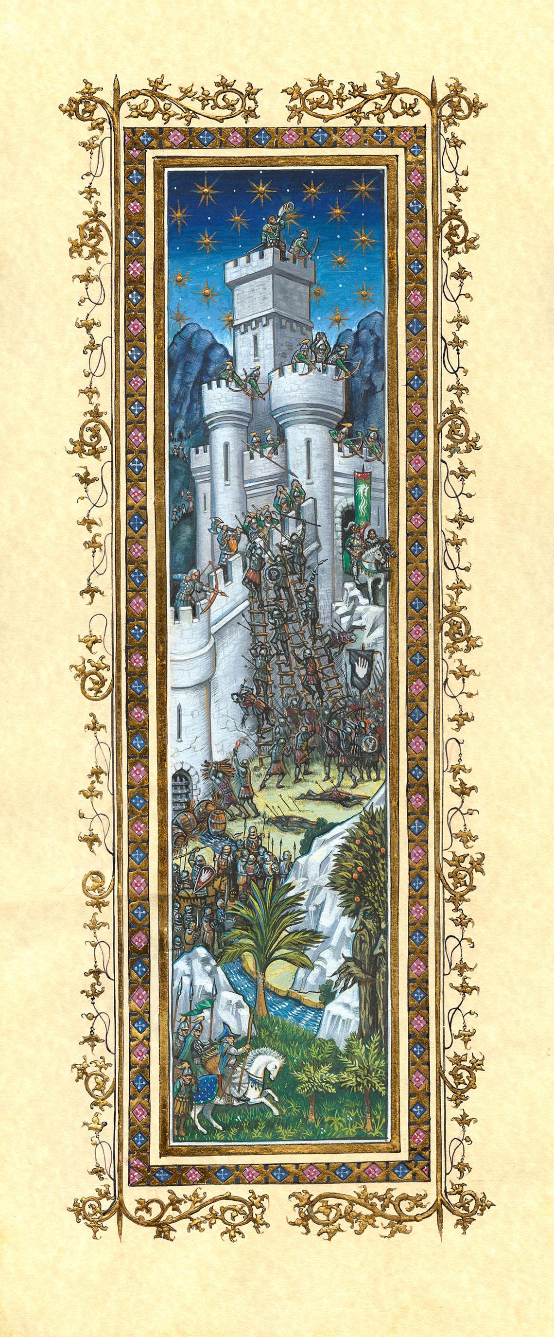 By Rohan Sign Rohan 2 Lord of the Rings Tryptych Prints X 3 Limited Edition Signed ...
