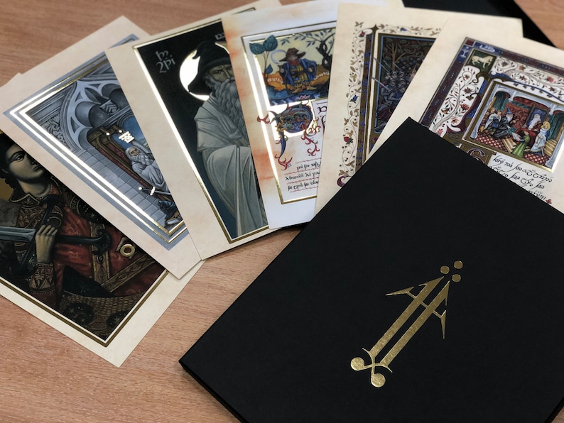 Signed and numbered Middle Earth Manuscript & Icon prints with Foil Gold Only 100 sets image 1