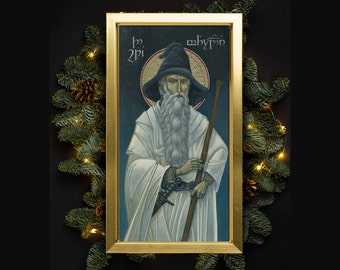 Gandalf the White on Blue Panel print - Lord of the Rings