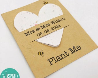 Eco-Friendly Hand Crafted Seeded Paper Heart Wedding Favours, Personalised Wedding Gifts, Plantable Seed Paper Hearts, UK Wildflower Seeds