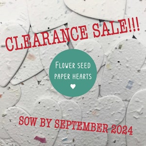 25 x Seeded paper hearts CLEARANCE SALE! Sow best before September 2024, Eco-Friendly Seeded Paper Heart Gifts, Plantable Seed Paper Hearts