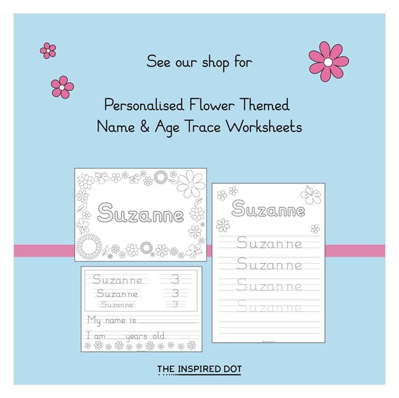 trace your name worksheet pdf digital file printable heart etsy