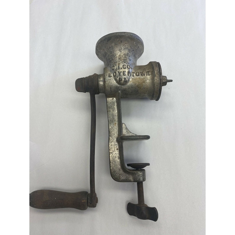 OLD Keystone 5 Food Chopper Meat Grinder Wood Handle C.I. Co Etsy