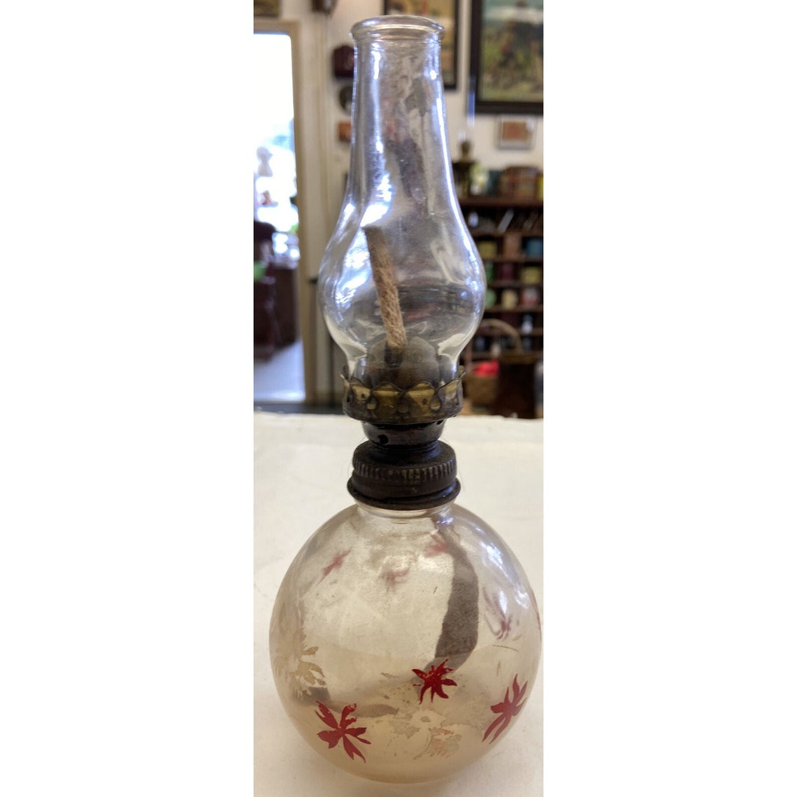 Clear Glass Oil Lamp With P&A Acorn Burner Etsy