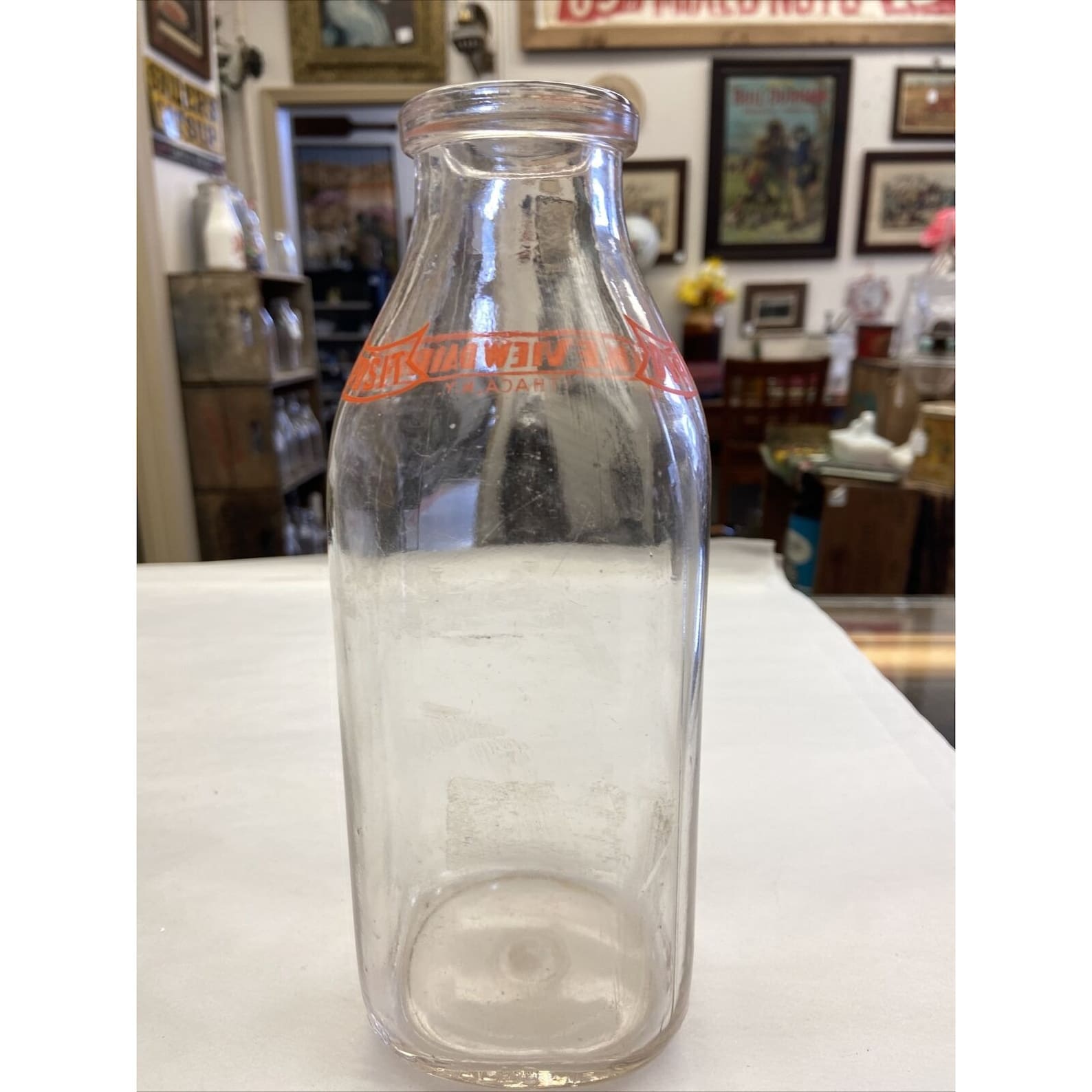 One Quart Milk Bottle Lake View Dairy Ithaca NY TOMPKINS Etsy