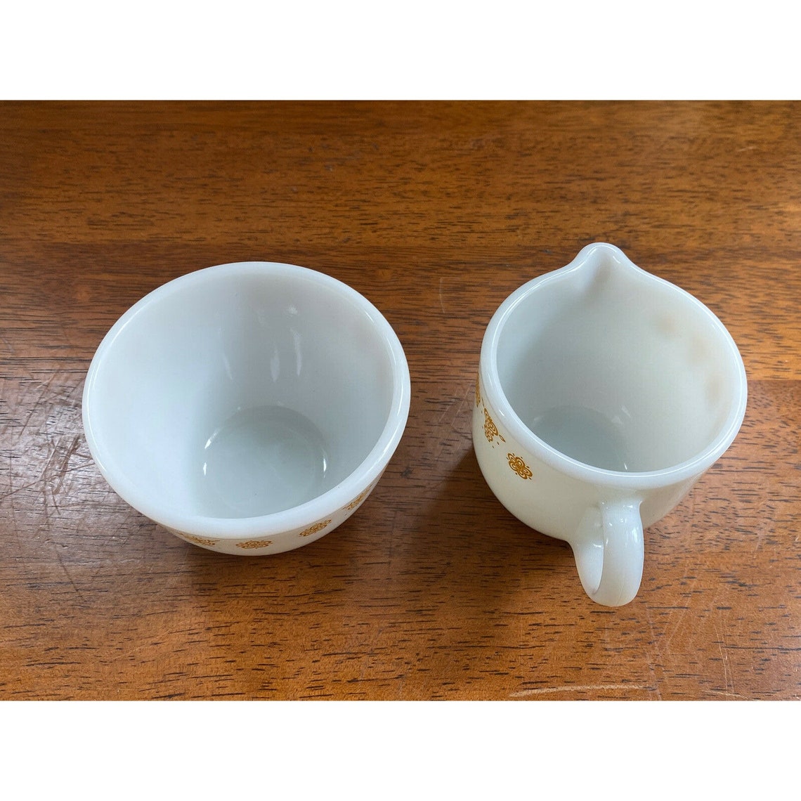 Vintage Pyrex Corning Gold Butterfly Creamer and Sugar Set Etsy