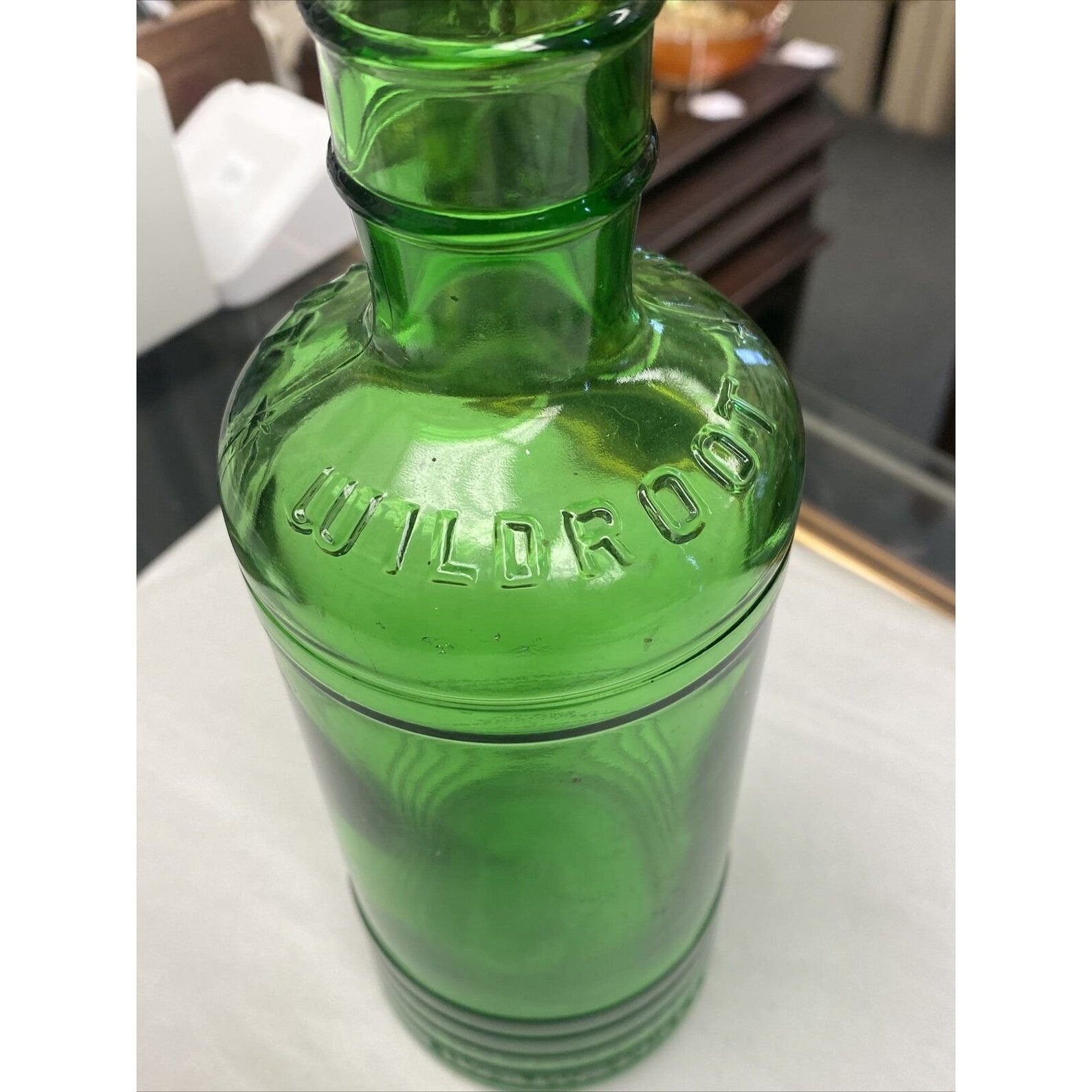 Antique Green Embossed Hair Tonic Bottle Wildroot Company Inc Etsy