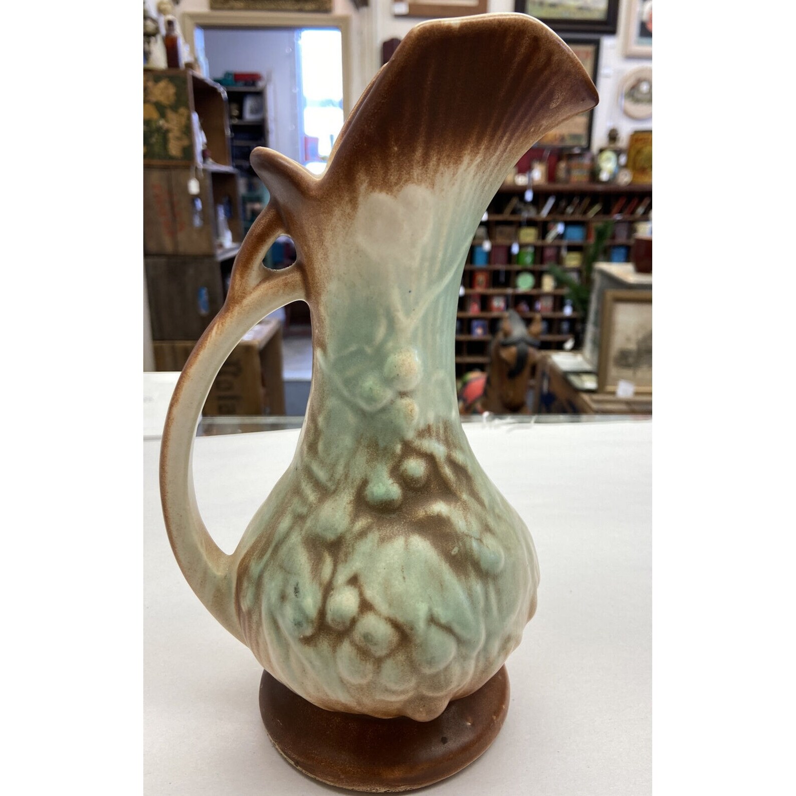 Antique Art Pottery Pitcher Vase McCoy USA Art Deco White 9 Etsy