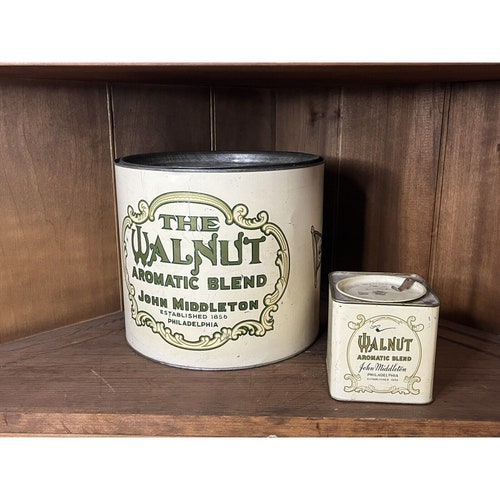 empty tobacco tins for sale Pair Of The Walnut Aromatic Blend John Middleton Store Can Antique MONOPOL LONDON CLUB Mixture