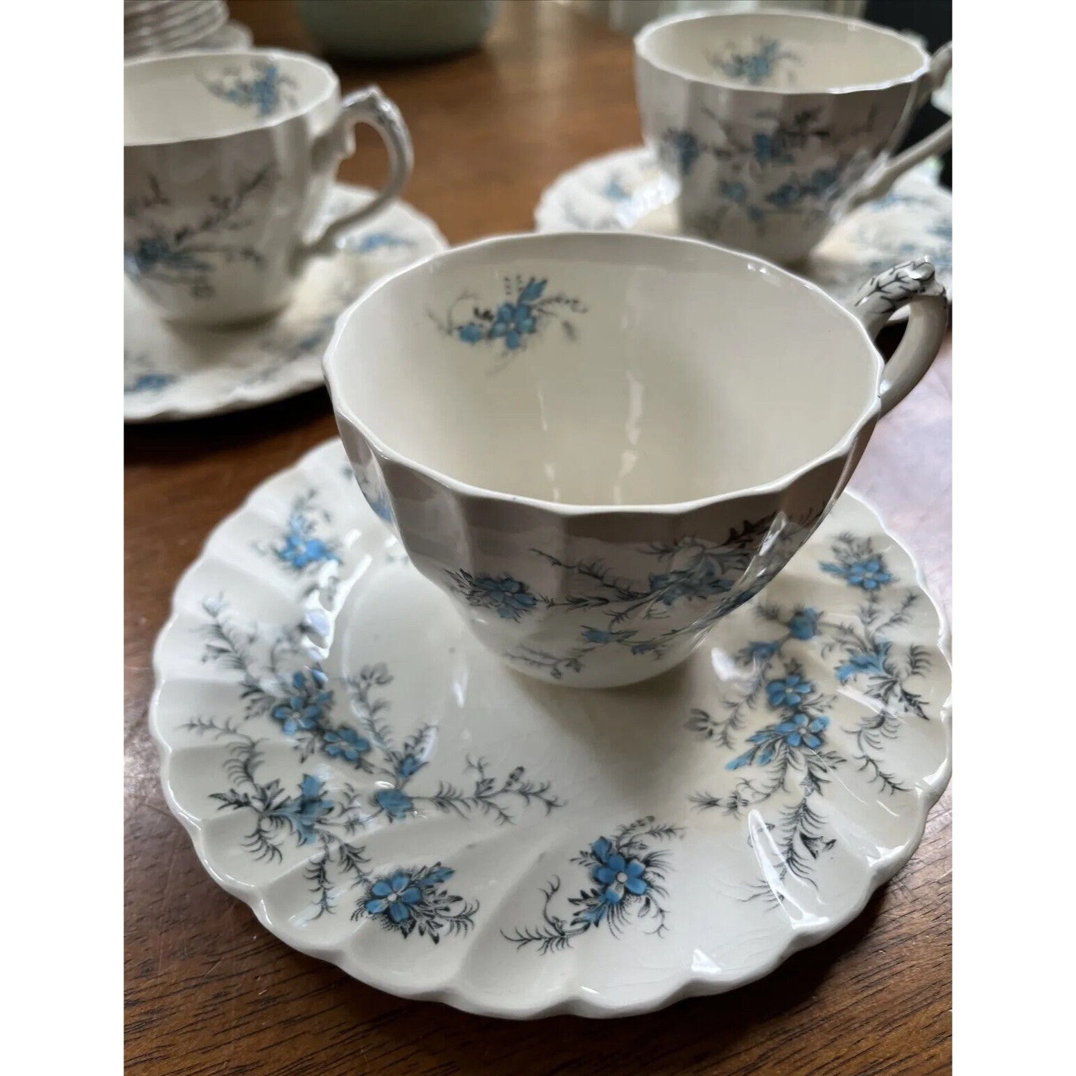 Set of 3 Me Not Fine Staffordshire Ironstone Tea Cups Etsy