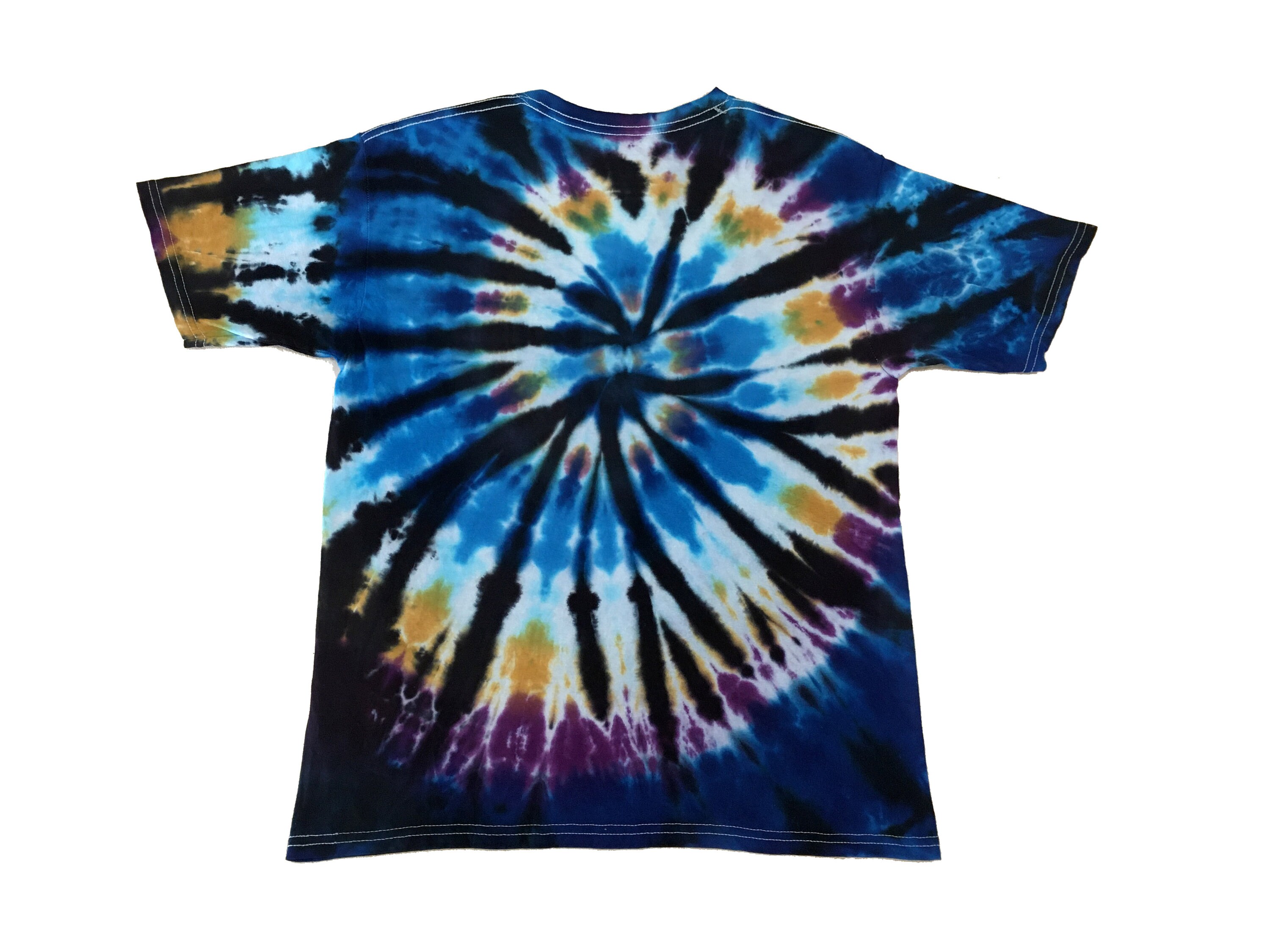 Tie Dye T-shirt, Youth XL, Blue Purple Gold and Black Spiral - Etsy