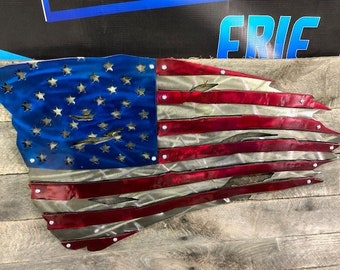 3D Tattered American Flag