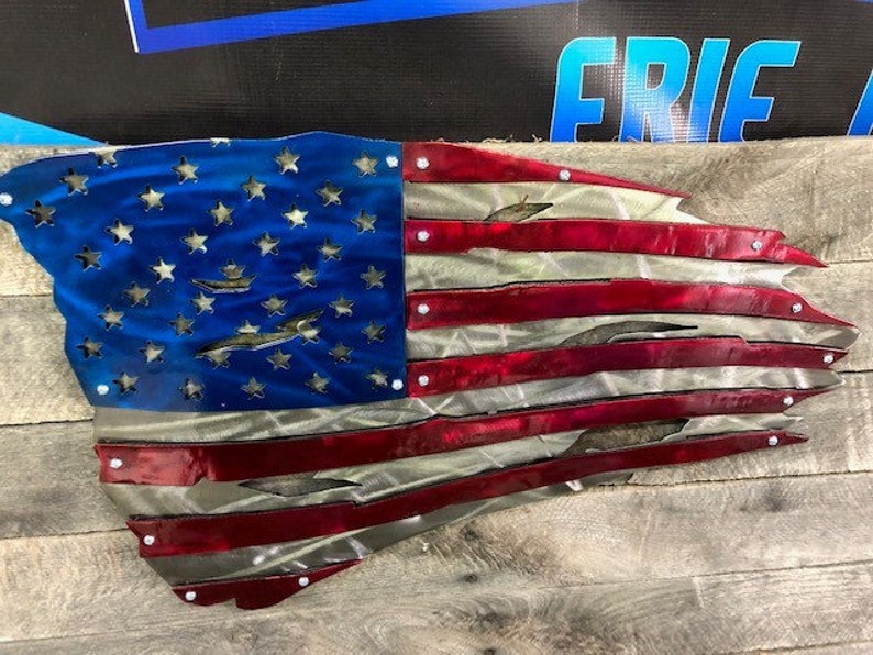 3D Tattered American Flag - Etsy