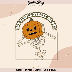 Más allá del jardín SVG: Esqueleto de calabaza - Me estresáis (Archivos digitales)