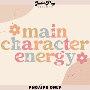 Hoofdpersonage Energy SVG | Retro verontruste grunge-png | Positiviteit Motiverend gezegde | ideeën voor sublimatieontwerp voor t-shirts |digitale download