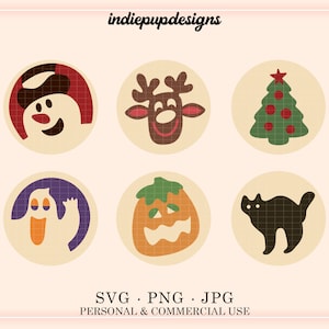 Holiday Sugar Cookie SVG PNG | svg cut file for cricut | halloween sugar cookie svg | christmas sugar cookie svg | holiday svg bundles