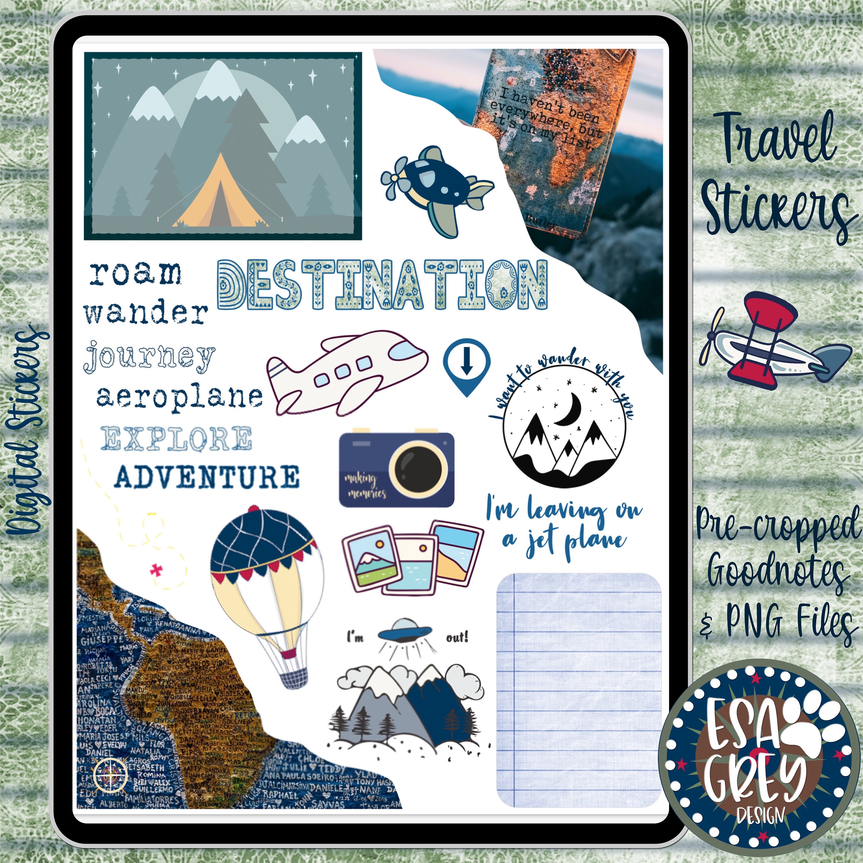 travel stickers goodnotes free