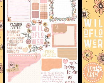 Boho Wildflower Stickers | Digital Planner Stickers | Goodnotes Stickers | Scrapbook | Digital Journal Stickers | Flower Stickers