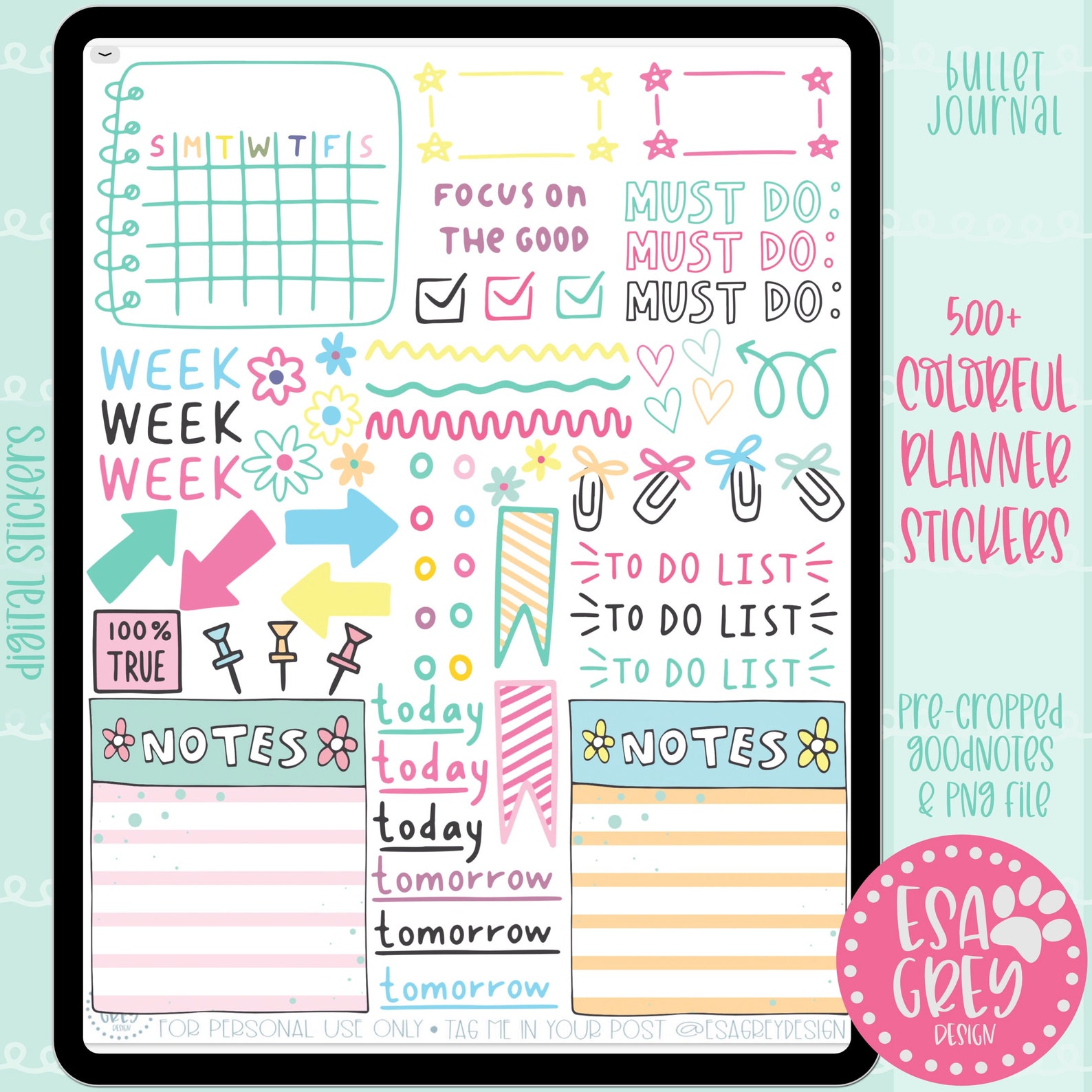 500 Digital Planning Sticker Set Goodnotes Stickers - Etsy