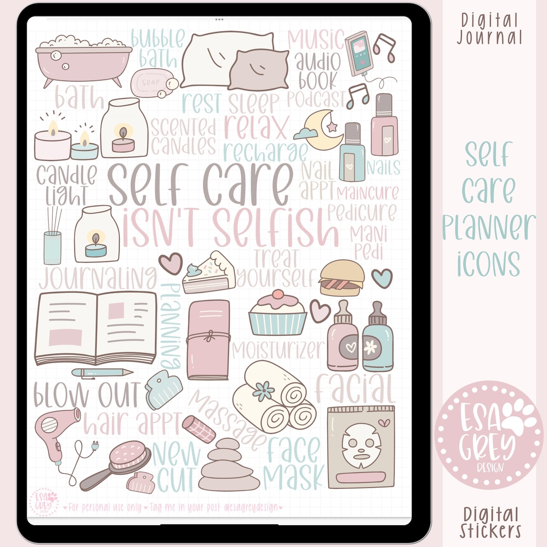 Self Care Planner Icon Stickers | Boho Stickers | Goodnotes Stickers ...