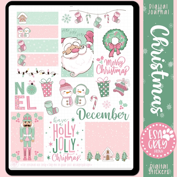 Christmas Fun Stickers | Goodnotes Stickers | Digital Planning Stickers | Christmas Digital Journal Planner Stickers | Scrapbook Holiday