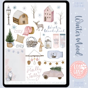 Winter Mood Digital Stickers | Goodnotes Stickers | Digital Planning Stickers | Winter Planner Stickers | Christmas Home Cozy Stickers