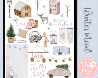 Winter Mood Digital Stickers | Goodnotes Stickers | Digital Planning Stickers | Winter Planner Stickers | Christmas Home Cozy Stickers