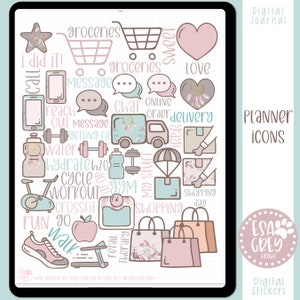 Planner Icon Stickers | Boho Stickers | Goodnotes Stickers | Notability One Note | Digital Planning Stickers | Scrapbooking Stickers