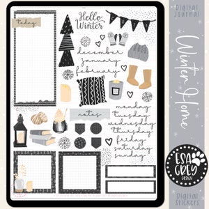 Winter Home Digital Stickers | Goodnotes Stickers | Digital Planning Stickers | Winter Planner Stickers | Christmas Home Cozy Stickers