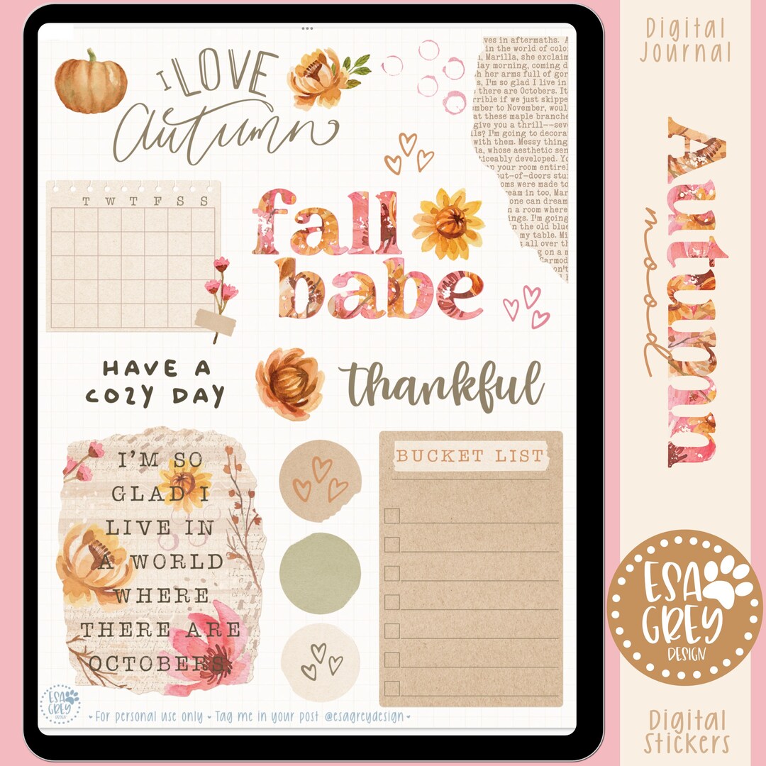 Autumn Mood Digital Planner Stickers | Goodnotes Stickers | Digital ...