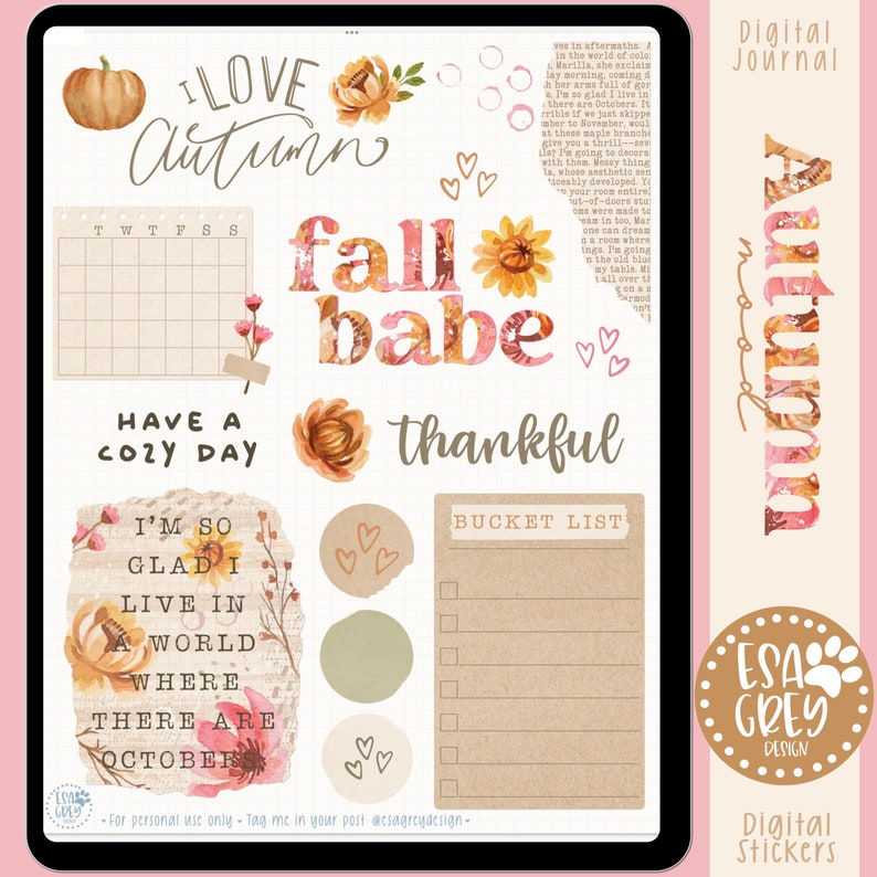 Autumn Mood Digital Planner Stickers | Goodnotes Stickers | Digital ...