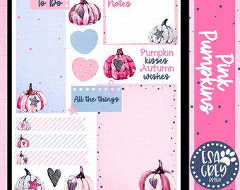 Pink Pumpkin Planner Stickers | Goodnotes, Scrapbooking | Halloween Fall Planning