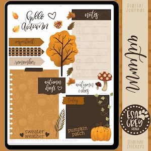 Moody Autumn Digital Sticker Set | Goodnotes Stickers | Digital Planning Planner Stickers  | Cozy Vibes Autumn Stickers | Digital Journal