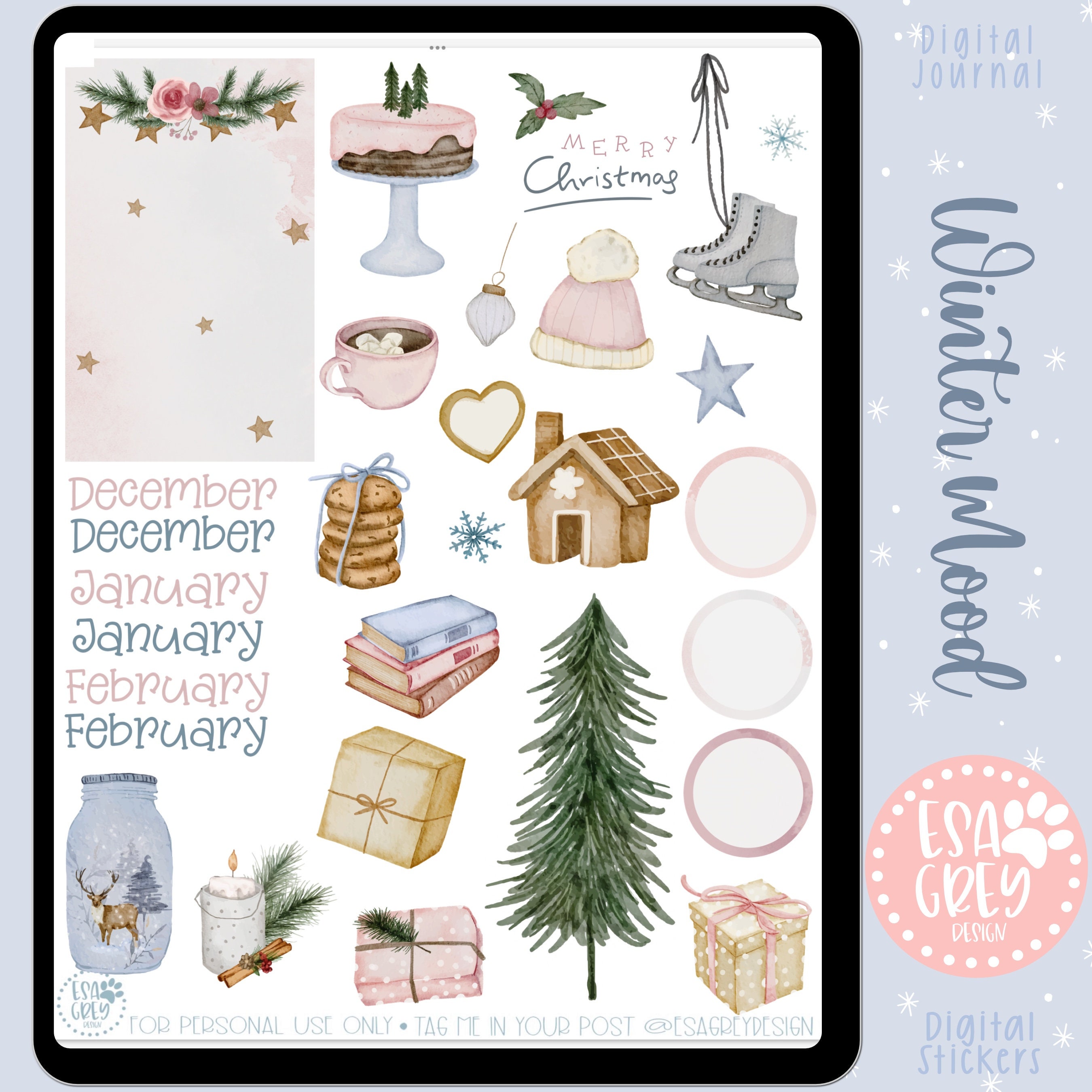 Winter Mood Digital Stickers | Goodnotes Stickers | Digital Planning ...