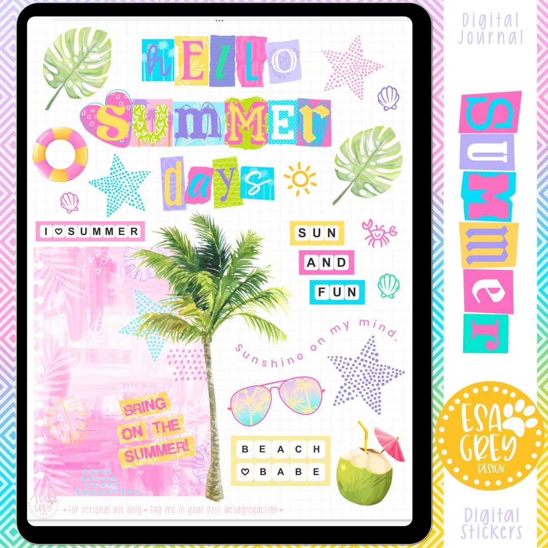 This Summer Digital Stickers | Digital Planner Stickers | Beach ...