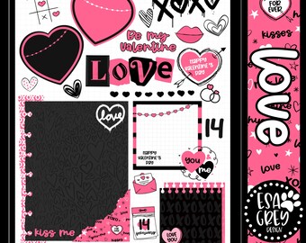 Young Love Digital Planner Stickers | Goodnotes Stickers | Grunge XO Valentine graffiti Stickers | Digital Planning Stickers