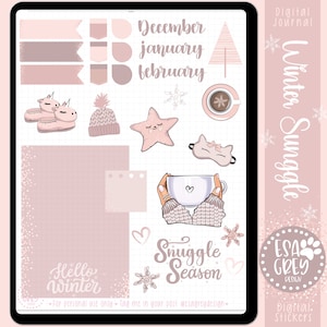 Winter Snuggle Digital Stickers | Goodnotes Stickers | Digital Planning Stickers | Winter Planner Stickers | Self Care Home Cozy Stickers
