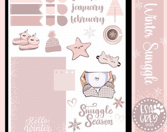 Winter Snuggle Digital Stickers | Goodnotes Stickers | Digital Planning Stickers | Winter Planner Stickers | Self Care Home Cozy Stickers