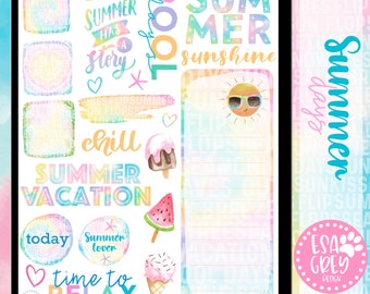 Summer Days Digital Sticker Set | Digital Planner Stickers | Beach Stickers | Summer Vibes Stickers | Goodnotes Stickers | Boho PNG Stickers